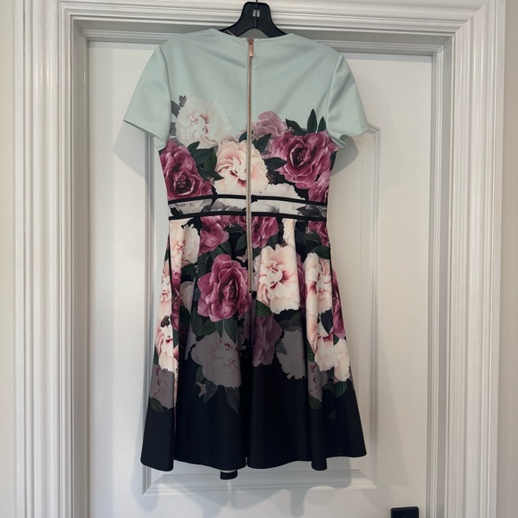 Ted Baker Dresses Ted Baker Floral Print Skater Dress With Black ted-baker-dresses-ted-baker-floral-print-skater-dress-with-black
